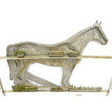 Salvaged ARCHITECTURAL HARDWARE Aluminum SCREEN DOOR FRAME w/ HORSE MOTIF c.1950