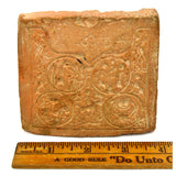 Ancient PRIMITIVE STORY TILE Carved OLD POTTERY PLAQUE Pre-Columbian/Near East?