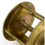 Antique ALL BRASS FISHING REEL Marked "250" Only UNKNOWN MAKER Curved "S" Handle
