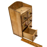 Vintage SMALL SEWING CABINET Wood APOTHECARY/SPICE RACK 6 Drawers MADE IN JAPAN