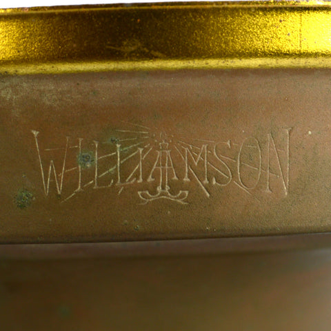 Antique Pair WILLIAMSON LIGHT FIXTURES w/ Emerald Green CASED-GLASS LAMP SHADES!