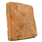 Ancient PRIMITIVE STORY TILE Carved OLD POTTERY PLAQUE Pre-Columbian/Near East?