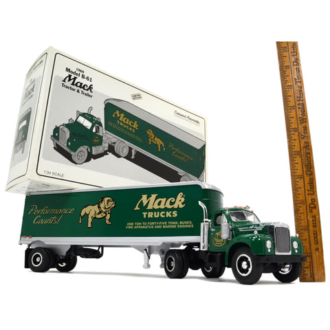 Excellent FIRST GEAR "MACK 1960 Mo. B-61 TRACTOR & TRAILER" 1:34 Diecast BULLDOG