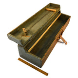 Antique HOMEMADE SAW TOOL BOX Carpenter's Chest + BONUS YALE PADLOCK Old Paint!