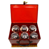 Vintage "SHUR-STOP KIT" 6 Glass FIRE GRENADES in Wall-Mounted METAL BOX! c.1933