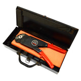 Briefly Used BURNDY OUR840 HYTOOL Ratchet CRIMPING TOOL in Case w/ (3) DIE SETS!