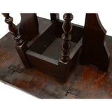 Antique HARDWOOD DROP-LEAF SIDE/END TABLE Turned GATE LEG Lamp/Plant Stand c19th