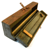 Antique HOMEMADE SAW TOOL BOX Carpenter's Chest + BONUS YALE PADLOCK Old Paint!