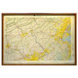 Vintage FRAMED 3D TOPOGRAPHICAL MAP Topo of NEWARK NJ, NY & PA by HUBBARD c.1969