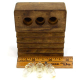 Vintage WOOD PEN REST w/ 3-Blown Glass DOME INKWELLS or WATCHMAKERS TOOL HOLDER?