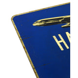 Vintage "HAZLETON AIRPORT" ROAD SIGN w/ Graphic Plane/Jet! 24x30" HAZLETON, P.A.