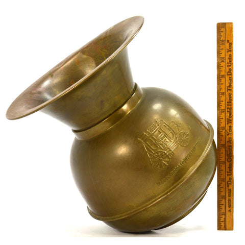 Vintage WELLS FARGO & CO. SPITTOON 10" Brass/Copper OVERLAND STAGE Great Patina!