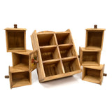 Vintage SMALL SEWING CABINET Wood APOTHECARY/SPICE RACK 6 Drawers MADE IN JAPAN