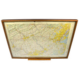 Vintage FRAMED 3D TOPOGRAPHICAL MAP Topo of NEWARK NJ, NY & PA by HUBBARD c.1969