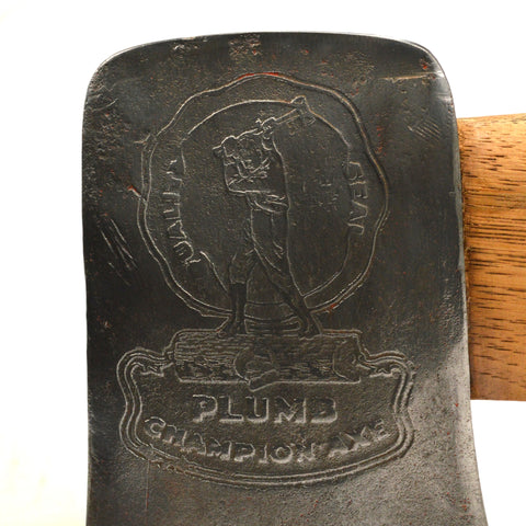 Vintage PLUMB "CHAMPION" AXE Single Bit EMBOSSED "QUALITY SEAL" LOGO 36" Handle!