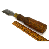 Vintage I. SORBY BEVELED EDGE CHISEL 1-1/2" Cast Steel DRAGON LOGO Turned Handle