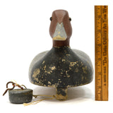 Vintage REDHEAD DRAKE DUCK DECOY Early WILDFOWLER Signed LDB Old Saybrook c.1940