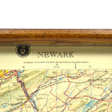 Vintage FRAMED 3D TOPOGRAPHICAL MAP Topo of NEWARK NJ, NY & PA by HUBBARD c.1969