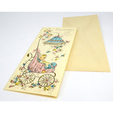 Vintage GREETING CARD Unused! CONGRATULATIONS...New Baby in Carriage #25BA7-81