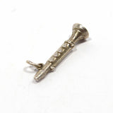 Vintage .925 SILVER BRACELET CHARM Super Tiny 'CLARINET' Mini STERLING JEWELRY