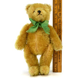 Vintage MOHAIR TEDDY BEAR 7" w/ Green Ribbon Bow NO ID'S 5-Way Jointed! STEIFF?