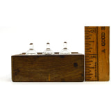 Vintage WOOD PEN REST w/ 3-Blown Glass DOME INKWELLS or WATCHMAKERS TOOL HOLDER?