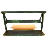 Vintage BUTCHER PAPER DISPENSER CUTTER 15" Roll OLD GREEN PAINT Superb Patina!!