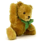Vintage MOHAIR TEDDY BEAR 7" w/ Green Ribbon Bow NO ID'S 5-Way Jointed! STEIFF?