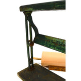 Vintage BUTCHER PAPER DISPENSER CUTTER 15" Roll OLD GREEN PAINT Superb Patina!!