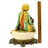 Vintage GIUSEPPE ARMANI PORCELAIN FIGURINE Gypsy & Children CAPO-DI-MONTE, ITALY