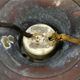 Antique Pair WILLIAMSON LIGHT FIXTURES w/ Emerald Green CASED-GLASS LAMP SHADES!