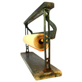 Vintage BUTCHER PAPER DISPENSER CUTTER 15" Roll OLD GREEN PAINT Superb Patina!!