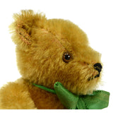 Vintage MOHAIR TEDDY BEAR 7" w/ Green Ribbon Bow NO ID'S 5-Way Jointed! STEIFF?