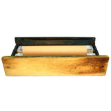 Vintage BUTCHER PAPER DISPENSER CUTTER 15" Roll OLD GREEN PAINT Superb Patina!!