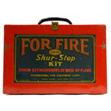 Vintage "SHUR-STOP KIT" 6 Glass FIRE GRENADES in Wall-Mounted METAL BOX! c.1933