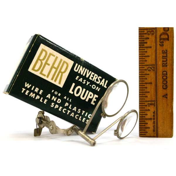 Vintage BEHR "UNIVERSAL EASY-ON LOUPE" Model 55 in ORIGINAL BOX w/ Instructions!