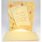 Vintage BIRTHDAY GREETING CARD Unused! CUTE VICTORIAN GIRL Inkwell & Feather Pen