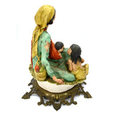 Vintage GIUSEPPE ARMANI PORCELAIN FIGURINE Gypsy & Children CAPO-DI-MONTE, ITALY