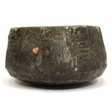 Ancient PRE-COLUMBIAN STEATITE BOWL Black Stone CARVED SOAPSTONE Nubs/Ribbed BC?