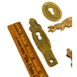 Antique BRASS/BRONZE ESCUTCHEON Lot of 6 Vertical & Horizontal KEYHOLE COVERS!!