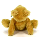 Vintage MOHAIR TEDDY BEAR 7" w/ Green Ribbon Bow NO ID'S 5-Way Jointed! STEIFF?