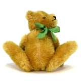 Vintage MOHAIR TEDDY BEAR 7" w/ Green Ribbon Bow NO ID'S 5-Way Jointed! STEIFF?