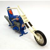 Vintage EVEL KNIEVEL (Evil) ACTION FIGURE Lot of 3 Figures + BLUE CHOPPER c.1972