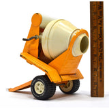 Vintage MINI TONKA TRUCK CEMENT MIXER TRAILER Orange-Yellow c.1970 PRESSED STEEL