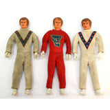 Vintage EVEL KNIEVEL (Evil) ACTION FIGURE Lot of 3 Figures + BLUE CHOPPER c.1972