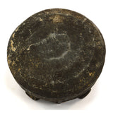 Ancient PRE-COLUMBIAN STEATITE BOWL Black Stone CARVED SOAPSTONE Nubs/Ribbed BC?