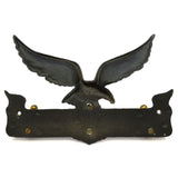 Vintage CAST IRON & BRASS COAT RACK Perched Eagle 3-HOOKS Wall-Mounted PATINA!!