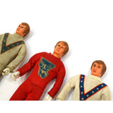 Vintage EVEL KNIEVEL (Evil) ACTION FIGURE Lot of 3 Figures + BLUE CHOPPER c.1972