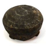 Ancient PRE-COLUMBIAN STEATITE BOWL Black Stone CARVED SOAPSTONE Nubs/Ribbed BC?