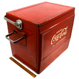 Vintage COKE COOLER Original "DRINK COCA-COLA IN BOTTLES" + Tray & Bottle Opener